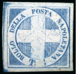 1860 Savoy Cross 1/2t Blue, unused, large margins,