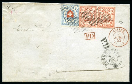 Stamp of Switzerland / Schweiz » Rayonmarken » Rayon III, kleine Ziffer (Cts.) Typen 5+6 als Paar (ringsum gut gerandet) zusammen