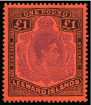1938-51 £1 Violet & Black on scarlet, perf.13, with INVERTED WATERMARK, mint lh