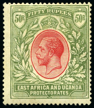 Stamp of Kenya, Uganda and Tanganyika » Kenya, Uganda and Tanganyika 1921 Wmk Script CA 1c to 50R mint og set of 11, with two of each value up to 3R