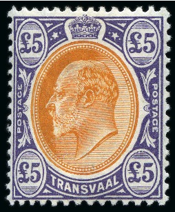 1903 £5 Orange-Brown & Violet mint hr, very fine