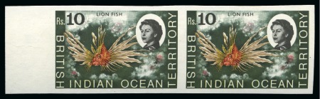 1968-70 10R Lionfish mint nh imperforate pair, very fine