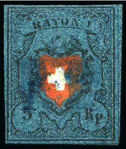 Stamp of Switzerland / Schweiz » Rayonmarken » Rayon I, dunkelblau ohne Kreuzeinfassung Type 14, tiefdunkelblau, farbintensiv und gut bis sehr