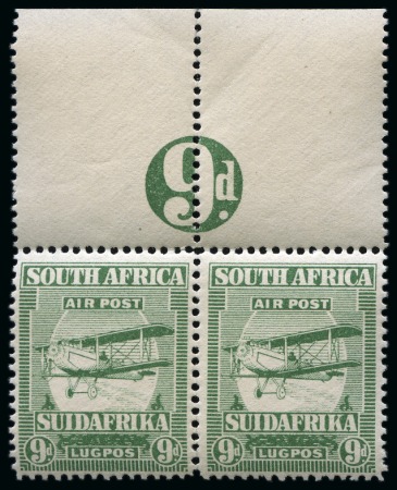 1925 Airmail issue set of four in pairs showing the figure value in circle in the margin