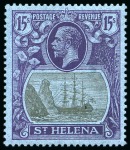 Stamp of St. Helena 1922-37 Mint part set of 9 values incl. 15s & £1