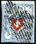 Stamp of Switzerland / Schweiz » Rayonmarken » Rayon I, hellblau, ohne KE (STEIN A2) Type 6, fabrfrisch und gut bis sehr gut gerandet, Bogenrand