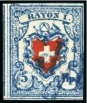 Stamp of Switzerland / Schweiz » Rayonmarken » Rayon I, hellblau, ohne KE (STEIN B2) Type 34 B2/LU, sehr farbintensiv, voll- bis überrandig,