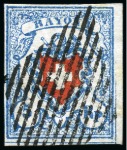 Stamp of Switzerland / Schweiz » Rayonmarken » Rayon I, hellblau, ohne KE (STEIN B2) Type 32 B2/RU, farbfrisch und sehr gut gerandet mit