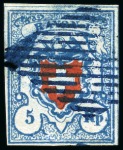 Stamp of Switzerland / Schweiz » Rayonmarken » Rayon I, hellblau, ohne KE (STEIN B2) Typen 17+18 B2/RU im Paar, sehr farbintensiv  und ringsum