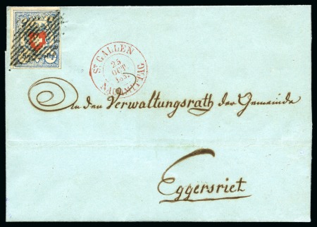 Stamp of Switzerland / Schweiz » Rayonmarken » Rayon I, hellblau, ohne KE (STEIN B3) Type 1 B3/LO, farbfrisch und sehr breit gerandete Eckrandstück,