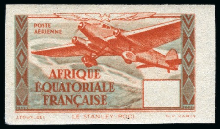 1943 Poste Aérienne, 5 timbres non dentelés et sans