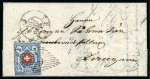 Stamp of Switzerland / Schweiz » Rayonmarken » Rayon I, hellblau, ohne KE (STEIN B3) Type 36 B3/LU, farbfrisch und sehr gut gerandet mit