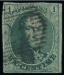 Stamp of Belgium » Belgique. 1851 Médaillons (filigrane sans cadre) - Émission 1852/1865, Ensemble de 17 timbres entre N°6 et 14
