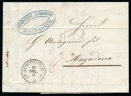 Stamp of Switzerland / Schweiz » Rayonmarken » Markenlose Briefe 29. DEZ 51: Unfrankierter Brief von Schüpfheim nach