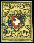 Stamp of Switzerland / Schweiz » Rayonmarken » Rayon II, gelb, ohne Kreuzeinfassung (STEIN A 2) Type 36 A2/RO, farbfrisch und sehr gut gerandet mit