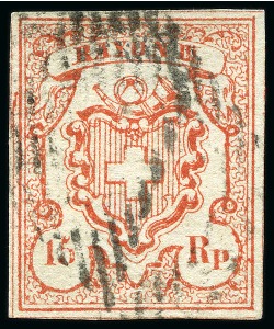 Stamp of Switzerland / Schweiz » Rayonmarken » Rayon III, kleine Ziffer (Rp.) Type 1, farbfrisch und gut bis sehr gut gerandet, leicht