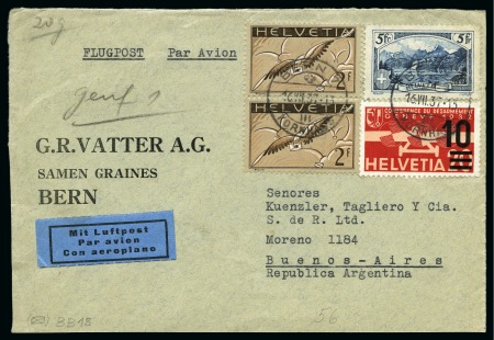 Stamp of Switzerland / Schweiz » Sammlungen 1834-1960, Reichhaltige Bestand Briefe, meistens Flugpostpostbriefe