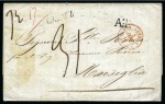 1844 Entire to France with rare linear GALACZ handstamp,
