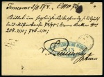 1871 10kr Blue uprating registered 2kr stationery card