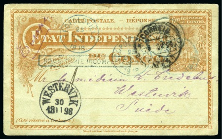 Stamp of Belgian Congo » Lado Enclave 1898 15c Postal stationery sent to Sweden by Sergeant