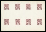 1896 Proofs by E. Mouchon of the 4g red-brown in a sheetlet