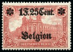Stamp of Belgium » General issues from 1894 onwards 1916-18 1F25c on 1M with DOUBLE OVERPRINT, mint og, only about 5 known