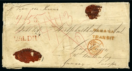 Stamp of Chile 1854 Entire from Valdivia, Chile, to Württemberg