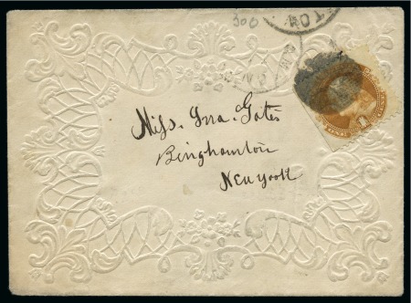 Stamp of United States 1869 Valentine cover franked with USA Yv. 29, incl. contents inside, scarce
