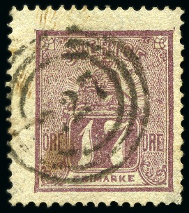 Stamp of Large Lots and Collections 1855-1960 FOREIGN CANCELS ON SWEDISH STAMPS: Specialised collection in one stockbook with 119 stamps and 54 covers