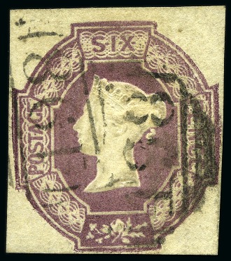 1847-57 6d Embossed, wmk inverted, with fine to good margins, used