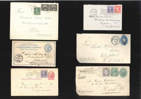 1863-1954 Lot of 110 covers/stationery addressed to Switzerland, many uprated