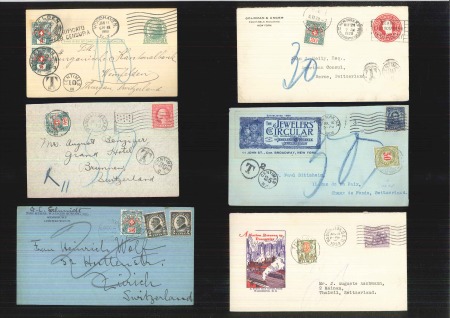 Stamp of United States » Collections 1892-1933, Lot of 15 covers and cards all addressed to Switzerland