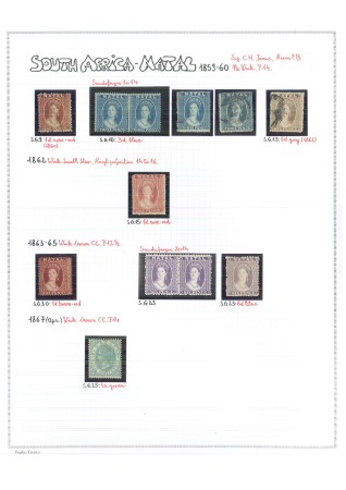 Stamp of South Africa » Natal 1859-95, Mint & used collection on album pages incl. a range of Chalons