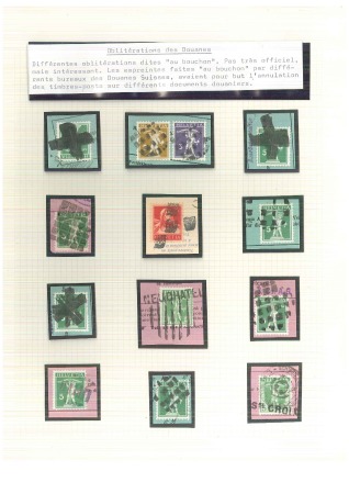 Stamp of Switzerland / Schweiz » Sammlungen 1890-1920, Sammlung Zollstempeln auf 13 Albumblättern,