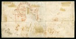 1854-55 1/2a blue, die I, pair, plus 2a green, block of four, all cancelled or tied diamond of dots, on 1855 small neat envelope to England (*)