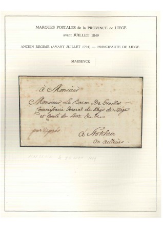 Stamp of Belgium » Belgique. Histoire Postale 12 lettres avec marque MASEYCK dont vers l'étranger.