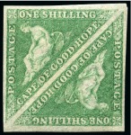 1863-64 1s Bright Emerald-Green mint pair with good to large margins