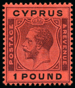 1924-28 Wmk Multi CA £1 purple & black on red mint hr