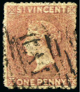 1861 1d. rose-red, clearly showing variety double impression, cancelled "A10"