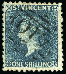 Stamp of St. Vincent 1862-68 1s slate-grey, neatly cancelled "A10"