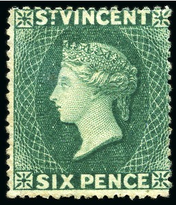 1872-75 6d. dull blue-green, fine unused with small part original gum