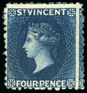 1877 4d. deep blue, fine unused without gum (SG £550)