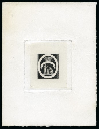 1880 (June) Five Shillings: Incomplete die proof without lettering in black on India paper