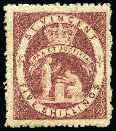1880 (June) Five Shillings: Rose-red, unused with large part original gum