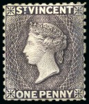 Stamp of St. Vincent 1883-84 Colour Trial: 1d violet, unused with part original gum