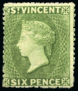 1877-78 6d. yellow-green, unused with small part original gum
