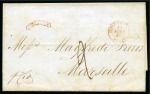 1849 (May 9) Wrapper from Gibraltar to France bearing a fine strike of the rare small arc ''GIBRALTAR'' hs,