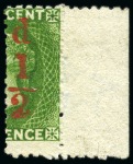 1881 1/2d. Surcharge, unused left and right half, fine