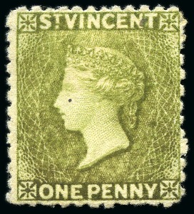 1880 1d. olive green, two singles, both unused with part original gum