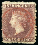 1872-75 1s lilac-rose, two used singles